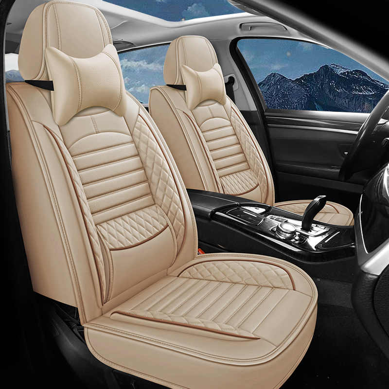 Universal Leather Car Seat Covers With Lumbar Support Fit for Most Cars