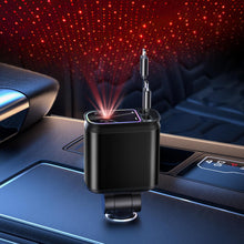 Load image into Gallery viewer, Starry Sky Atmosphere Light 4 in 1 Retractable Cable Cigarette Lighter Multi-Function Car Charger Fast Car Charger