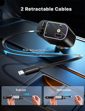 Load image into Gallery viewer, Starry Sky Atmosphere Light 4 in 1 Retractable Cable Cigarette Lighter Multi-Function Car Charger Fast Car Charger