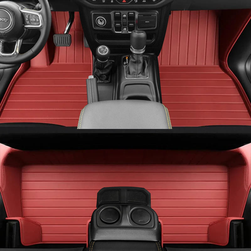 Special for Jeep Wrangler(2018-2024) and Wrangler JK(2013-2017) Floor Mat Fully Surrounded By All-Weather Floor Mat