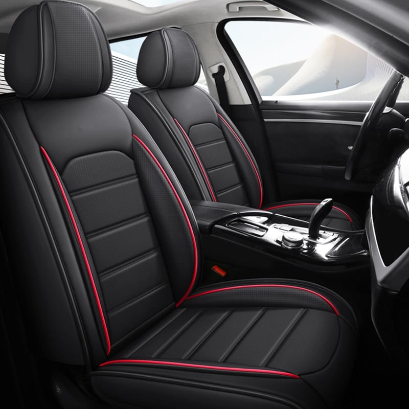 Delicate Leather Car Seat Covers Full Set, Custom For Your Cars, Waterproof Leather Front Rear Seat Automotive Protection Cushions, Car Accessories