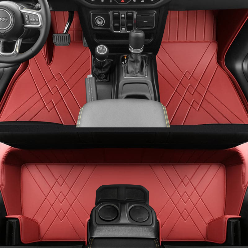 Special for Jeep Wrangler(2018-2024) and Wrangler JK(2013-2017) Floor Mat Fully Surrounded By All-Weather Floor Mat