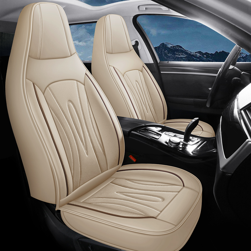 General Leather Car Seat Covers, High-Back, Waterproof, Airbag Compatible, Suitable for Cars, SUVs, Trucks and Vans