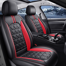 Load image into Gallery viewer, Car Seat Covers Full Set, Luxury Faux Leather Car Seat Covers Waterproof Non-Slip Seat Protector Universal Fit for Most Cars SUVs Trucks Pick-ups,Black Red Car Accessories Interior