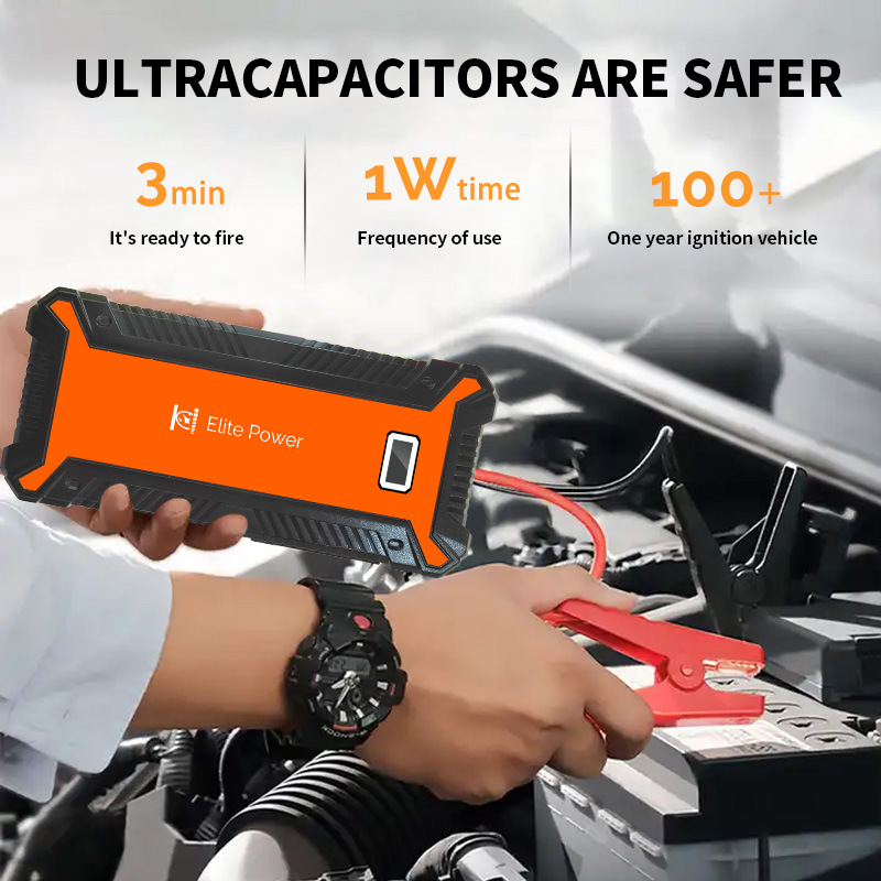 Portable Super Capacitor Jump Starter ，12V Batteryless Jump Starter，Bulit-in Supercapacitor, No Need Pre-Charge