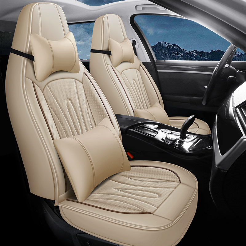 General Leather Car Seat Covers, High-Back, Waterproof, Airbag Compatible, Suitable for Cars, SUVs, Trucks and Vans