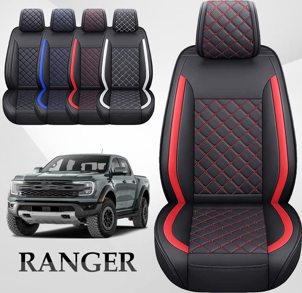 Amancarport Custom Fit Car Seat Covers Full Set For Ford Ranger (2019-2024)