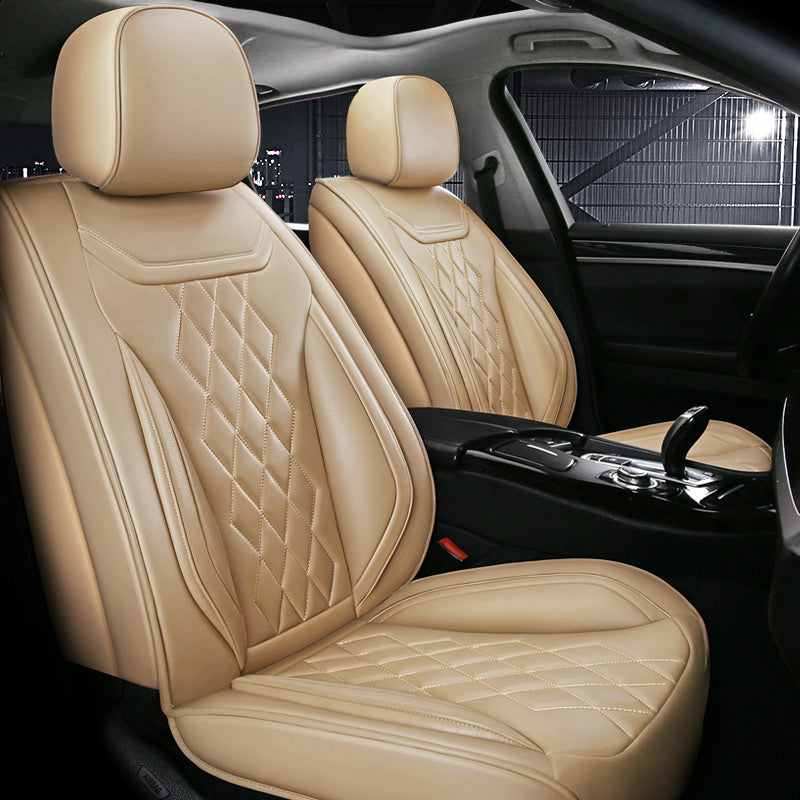 Amancarport Car Seat Cover Full Set, Waterproof Leather Seat Covers Suitable for Most Cars