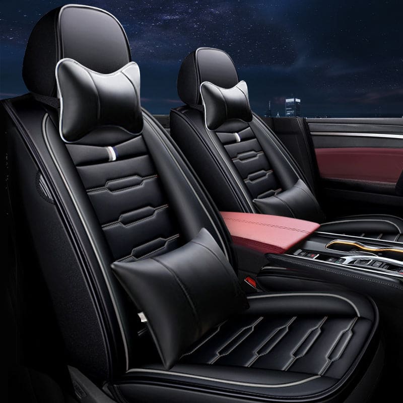 Luxury PU Leather Car Seat Covers Full Set, Non-Slip Seat Cover Protectors, Seat Covers for Car Interior