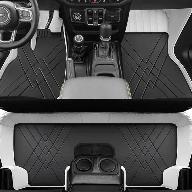 Special for Jeep Wrangler(2018-2024) and Wrangler JK(2013-2017) Floor Mat Fully Surrounded By All-Weather Floor Mat