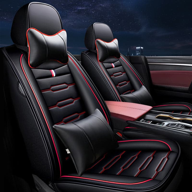 Luxury PU Leather Car Seat Covers Full Set, Non-Slip Seat Cover Protectors, Seat Covers for Car Interior