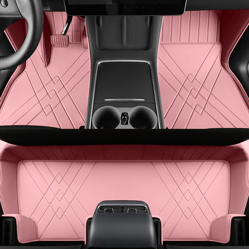 Special for Tesla Model 3 and Model Y Leather Floor Mat Fully Surrounded By All-Weather Floor Mat