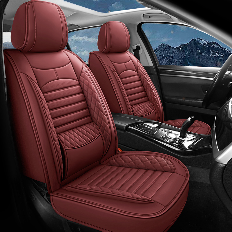 Universal Leather Car Seat Covers With Lumbar Support Fit for Most Cars