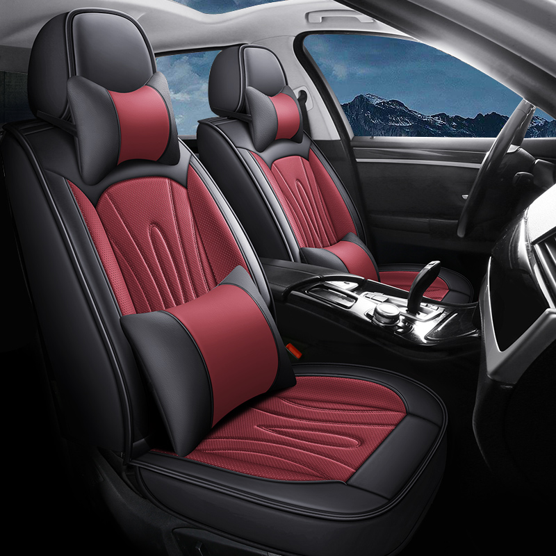 General Leather Car Seat Covers, High-Back, Waterproof, Airbag Compatible, Suitable for Cars, SUVs, Trucks and Vans