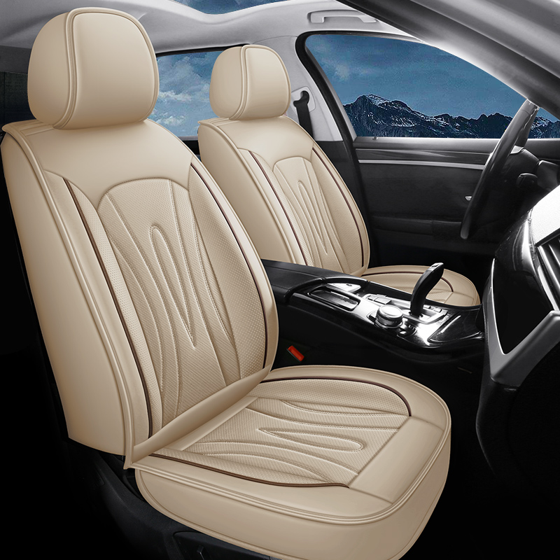 General Leather Car Seat Covers, High-Back, Waterproof, Airbag Compatible, Suitable for Cars, SUVs, Trucks and Vans