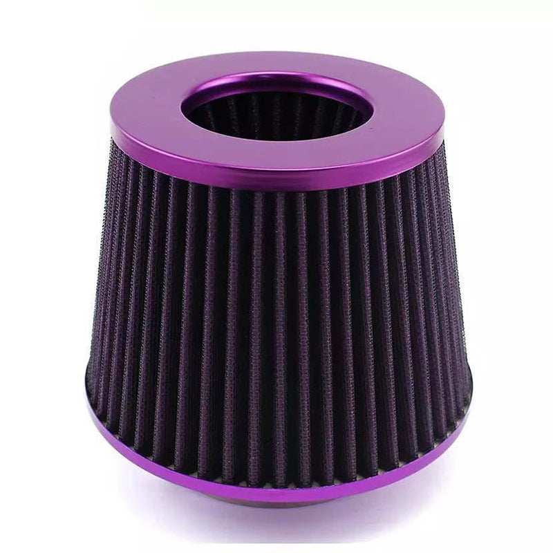 Universal Clamp-On Air Filter, Available in 64mm, 76mm, 89mm, and 100mm Sizes, High Flow Round Tapered Cone, Closed-Top Cool Air Filter Cleaner