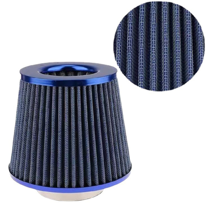 Universal Clamp-On Air Filter, Available in 64mm, 76mm, 89mm, and 100mm Sizes, High Flow Round Tapered Cone, Closed-Top Cool Air Filter Cleaner