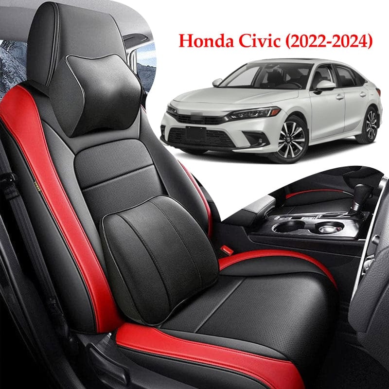 Luxury Leather Car Seat Cover Full Set For Honda Civic (2022-2024)