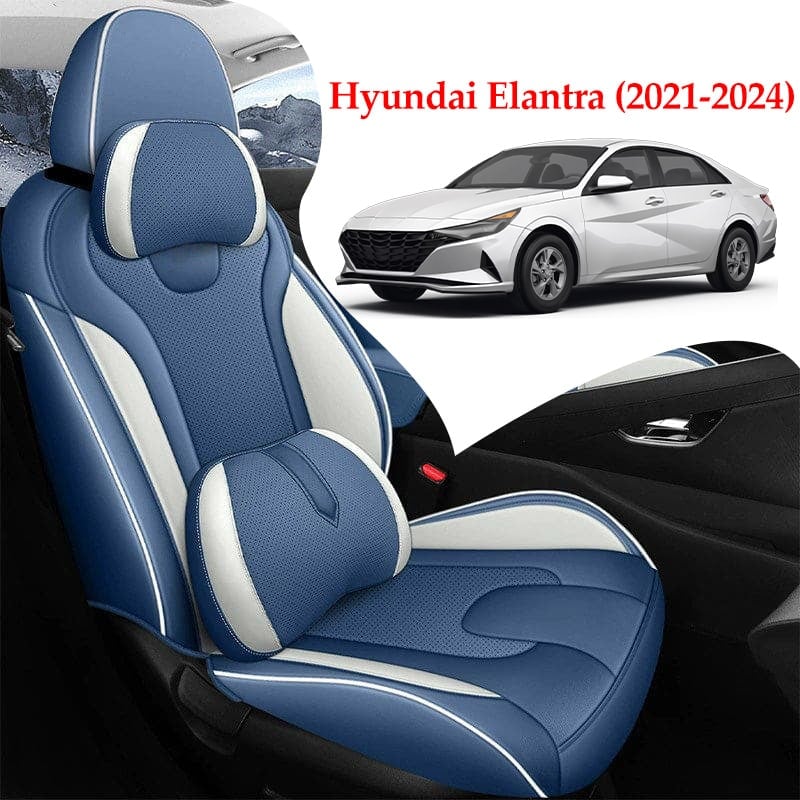 Luxury Leather Car Seat Cover Full Set For Hyundai Elantra (2021-2024)