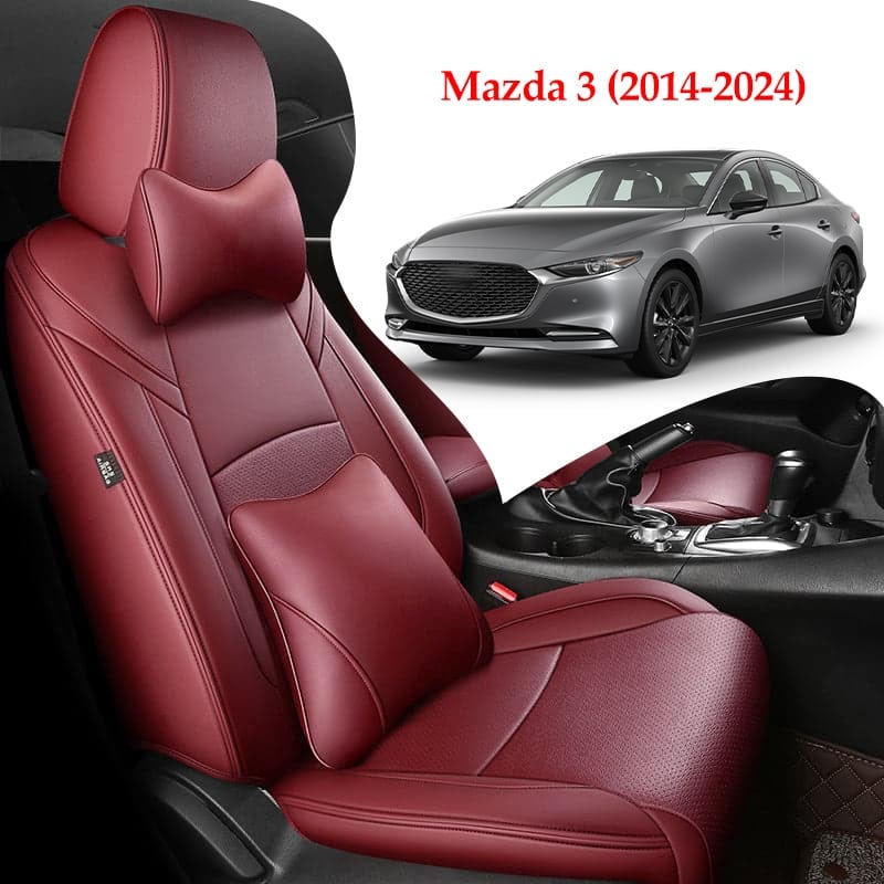 Leather Car Seat Cover Full Set Fit For Mazda 3 (2014-2024)