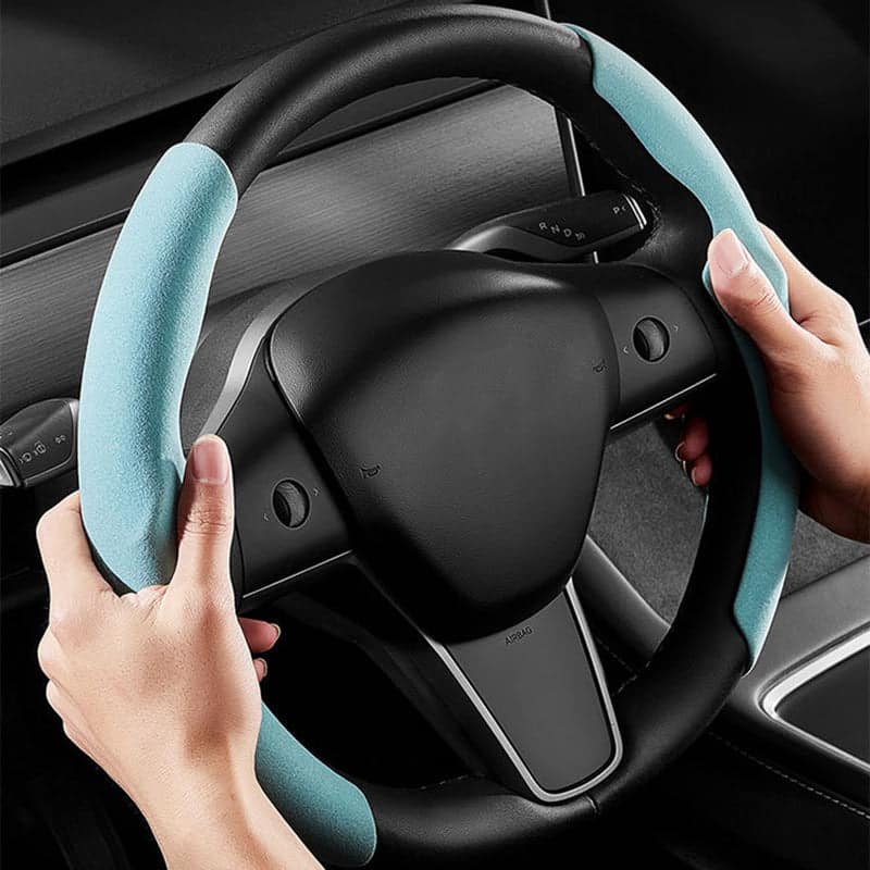 Tesla Model 3 Model Y Suede Steering Wheel Cover (2 Pcs/Set)