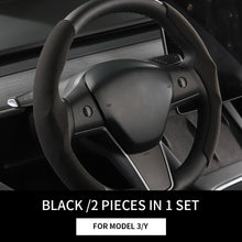 Load image into Gallery viewer, Tesla Model 3 Model Y Suede Steering Wheel Cover (2 Pcs/Set)