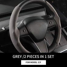 Load image into Gallery viewer, Tesla Model 3 Model Y Suede Steering Wheel Cover (2 Pcs/Set)