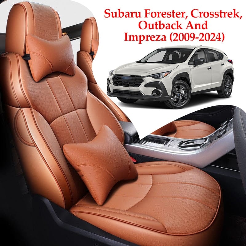 Special Leather Car Seat Covers Full Set For Subaru Forester, Crosstrek, Outback And Impreza (2009-2024)