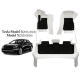 Special for Tesla Model 3 and Model Y Leather Floor Mat Fully Surrounded By All-Weather Floor Mat